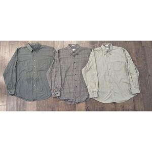 Van Heusen Lot‎ Of 3 Size 16-16.5/L Mens Multicolor Button Up Shirt Long Sleeve